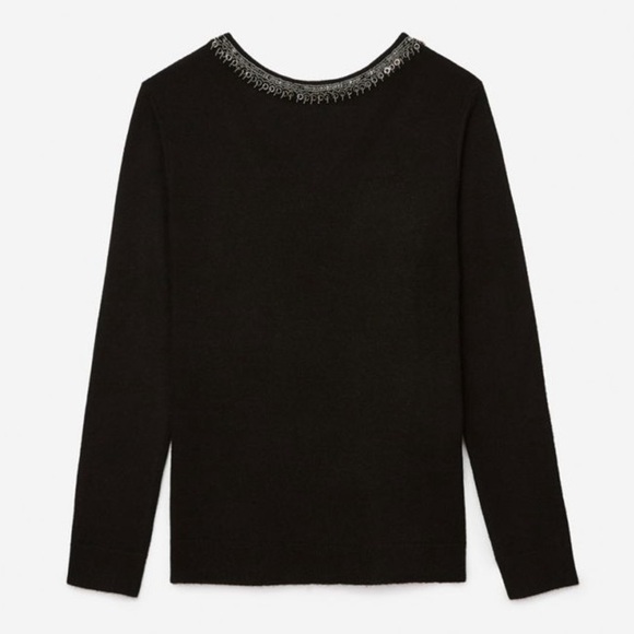 THE KOOPLES Embellished Jumper wool cashmere sweater black womens size 2 - Picture 3 of 6